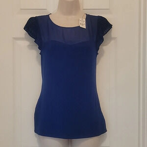NWT -‎ EXPRESS NAVY COTTON KNIT TOP (sz - SP)